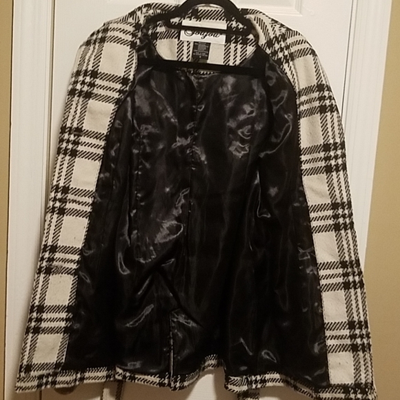 Jou Jou Black and Ivory Checkered Coat - Picture 5 of 5